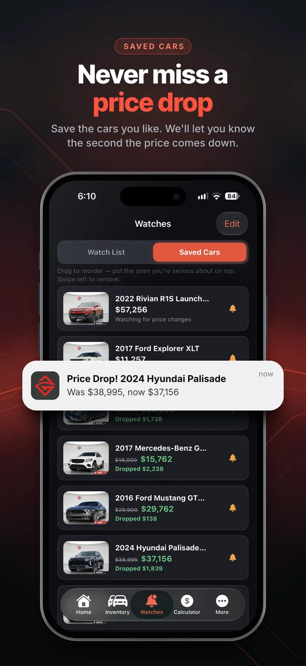 Never miss a price drop
