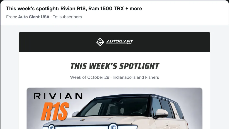 Email spotlight demo: weekly email preview